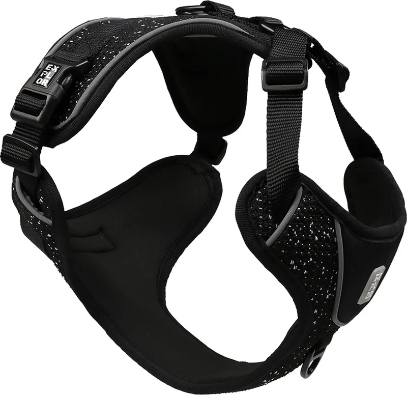 Duvoplus - Hondentuigje - Hond - Ultimate Fit No-pull Harnas Fashion M - 35-60cm - 57-80cm - 1st de Duvo+ en Granite Black – photo produit