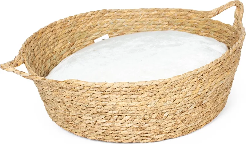 Duvoplus - Kat - Laguna Zeegras Kattenmand & Kussen S - 39x39x13cm - 162286 de Duvo+ en Beige, Blanc – photo produit