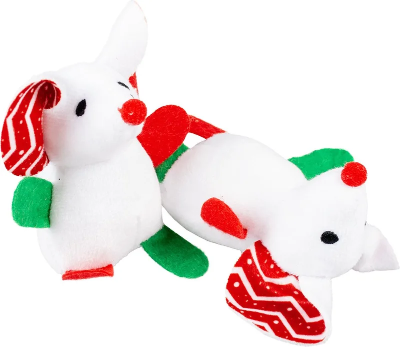 Duvoplus - Kat - Xmas Silky Muizen Grote Oren 2st - 9,5x12,5x5cm - 162138 von Duvo+ in Mehrfarbig – Produktfoto