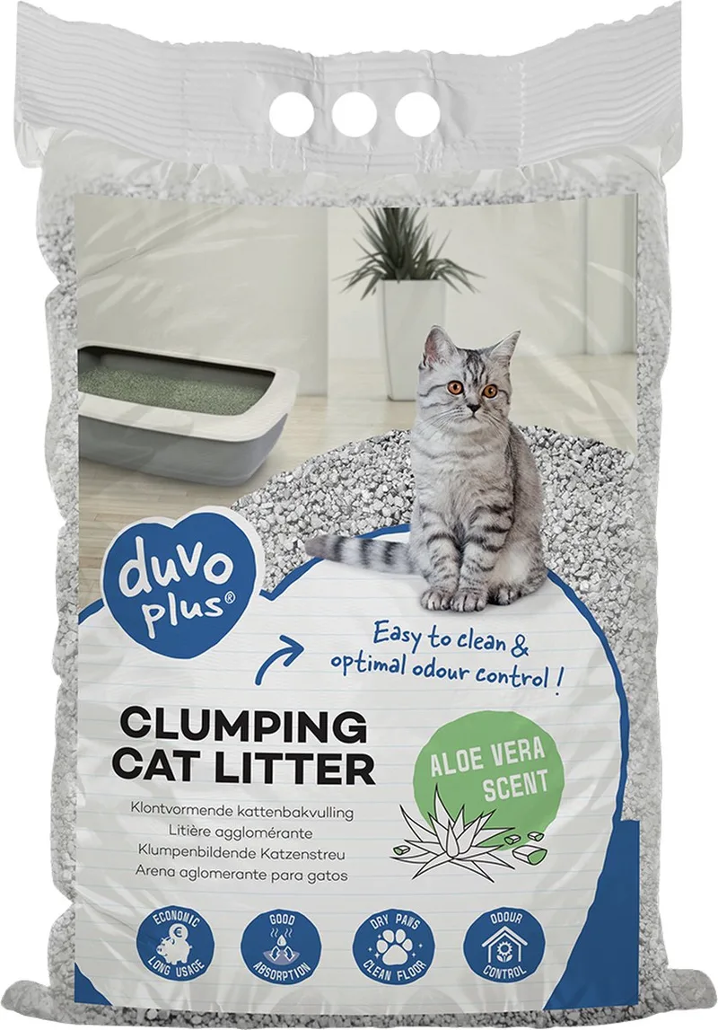 Duvoplus - Kattenbakvulling - Kat - Klontvormende Kattenbakvulling Aloë Vera 12kg - 1st fra Duvo+ – produktbillede