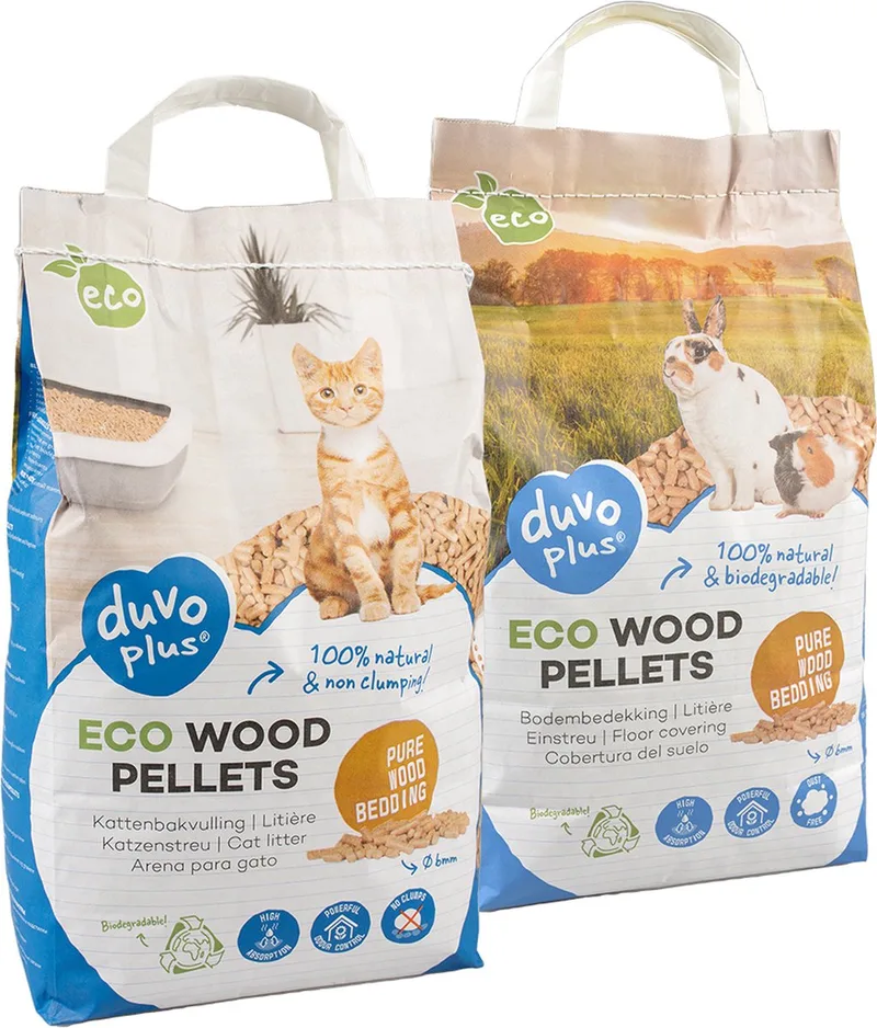 Duvoplus - Kattenbakvulling - Knaagdier - Eco Houtkorrels Bodembedekking 6mm - 3,6kg/8l - 1st by Duvo+ – product photo