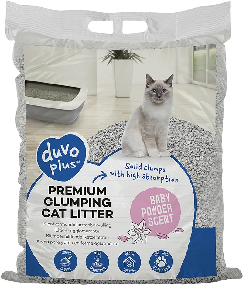 duvoplus Kattenbakvulling Premium - Babypoeder Geur - 12kg (11,5L) de Duvo+ – photo produit