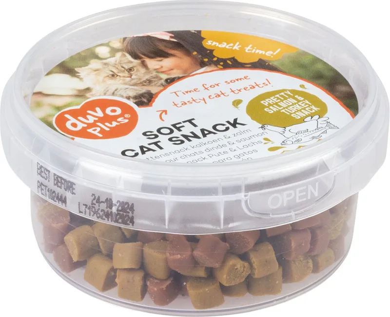 Duvoplus - Kattensnack - Kat - Zachte Kattensnack Kalkoen & Zalm 100g - 1st von Duvo+ – Produktfoto