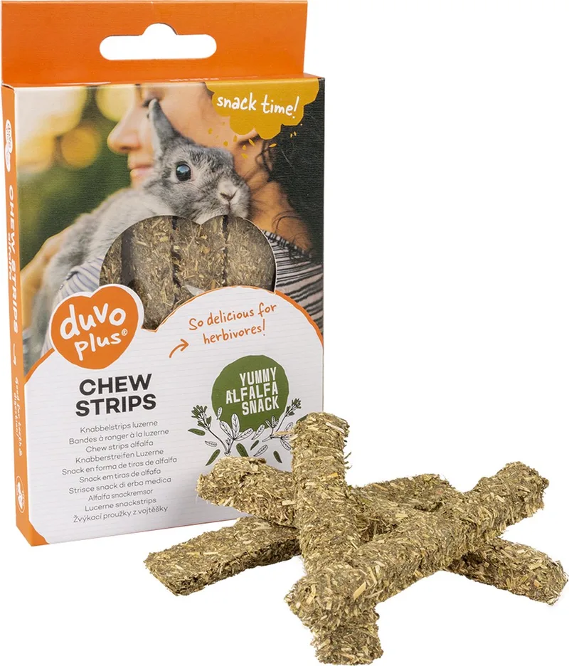 Duvoplus - Knaagdierensnack - Knaagdier - Knabbelstrips Luzerne 50g - 6st Groen - 6st by Duvo+ – product photo