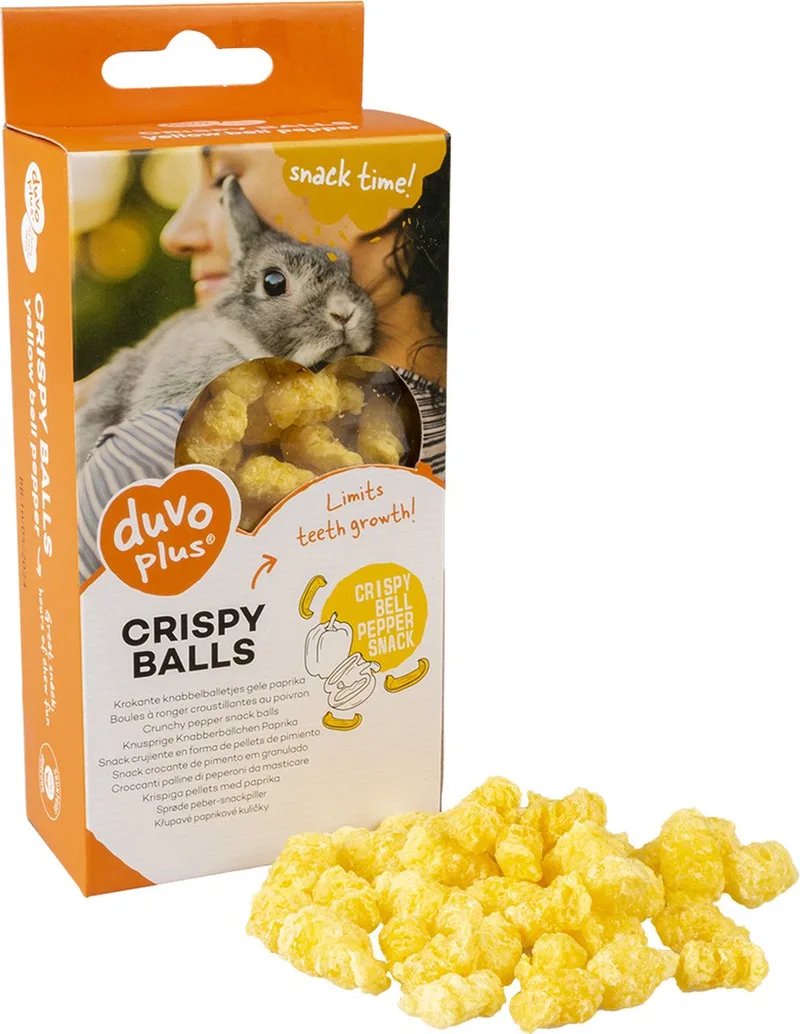 Duvoplus - Knaagdierensnack - Knaagdier - Krokante Knabbelballetjes Gele Paprika 50g Geel - 1st by Duvo+ – product photo