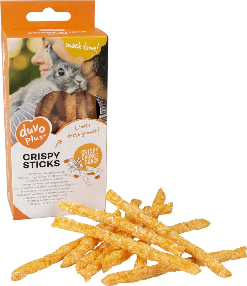 Duvoplus - Knaagdierensnack - Knaagdier - Krokante Knabbelsticks Wortel 50g Oranje - 1st by Duvo+ – product photo