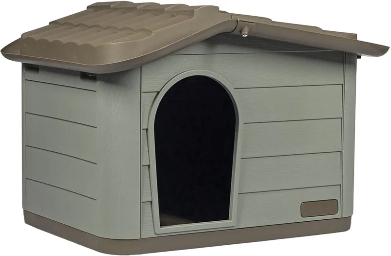 duvoplus Pepita Ecologisch Huisdierhuis - Gerecycleerd Hondenhok - 65x46x48cm Bruin/Groen von Duvo+ in Braun – Produktfoto