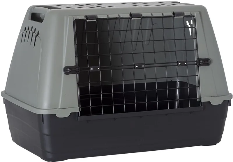 Duvoplus - Reisbench - Hond - Baron Eco Car Box 80 77x43x51cm - 1st von Duvo+ in Grau, Grün – Produktfoto