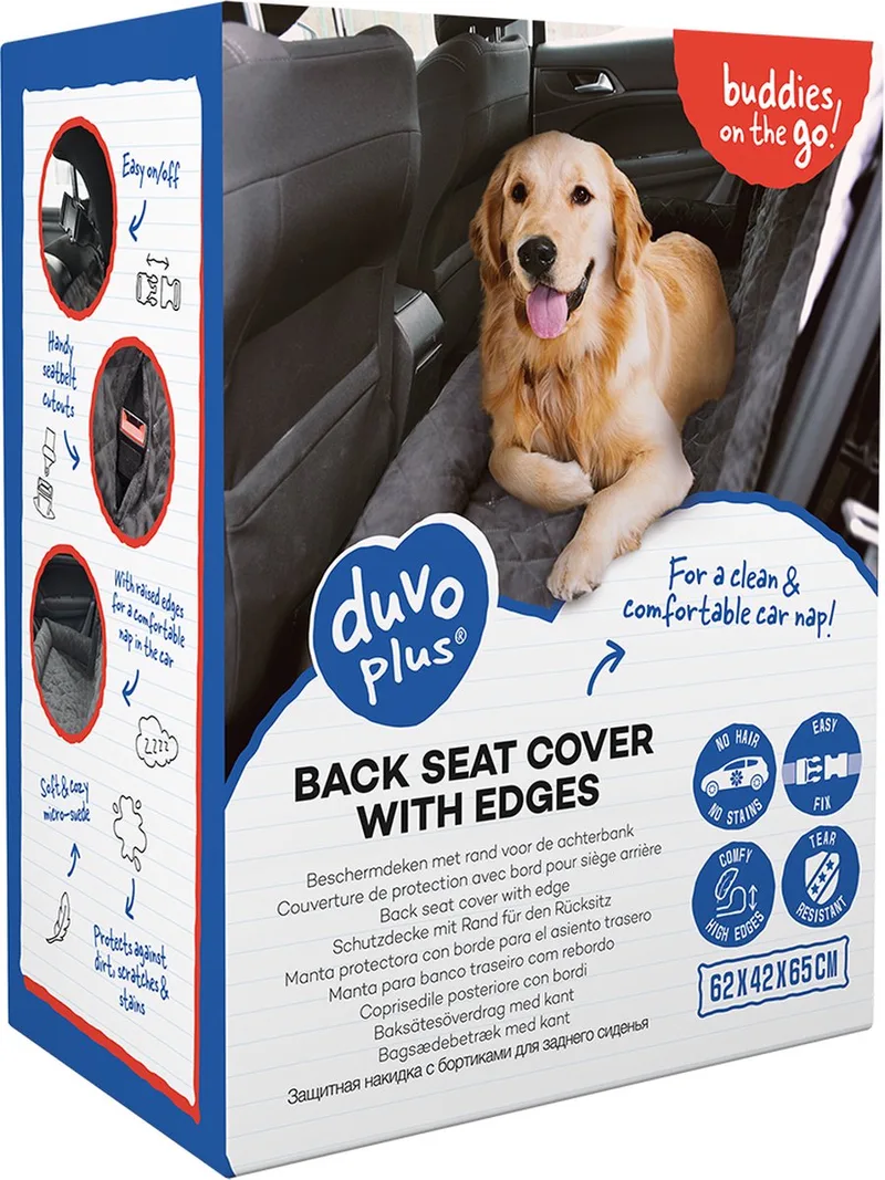 Duvoplus - Reisbench - Hond - Beschermdeken Met Rand - Achterbank 147x99x12cm - 1st by Duvo+ in Black – product photo