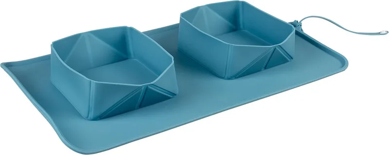 Duvoplus - Reisbench - Hond - Silicone Reiskommen 600ml - 39x23,5x5cm - 1st von Duvo+ in Petrol – Produktfoto