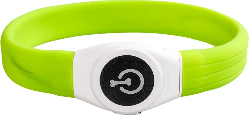 duvoplus SEEcur!ty Lichtgevende Halsband Flash Light Ring Maxi - LED & USB Oplaadbaar - Siliconen - 45 cm de Duvo+ en Vert – photo produit