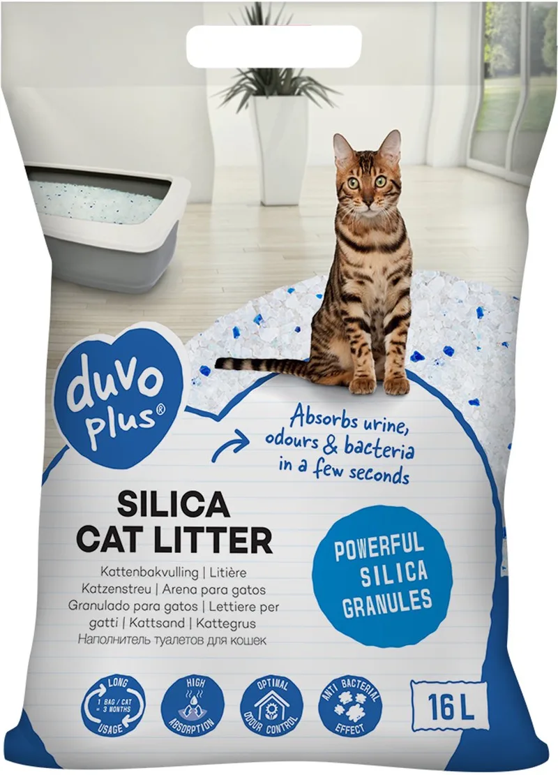 duvoplus Silica Kattenbakvulling 16L - Premium Kattengrind & Kattengrit Geurloos & Stofvrij von Duvo+ – Produktfoto