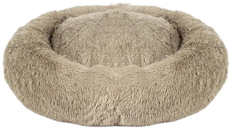 duvoplus Snug Donut Mand - Zacht Pluche Donutbed voor Hond en Kat - Wasbaar op 30°C - M 65x65x15cm by Duvo+ in Beige – product photo