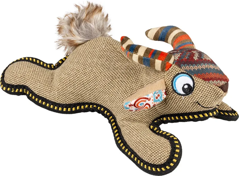 Duvoplus - Speelgoed Voor Dieren - Hond - Canvas Geit 27x15x10cm - 1st de Duvo+ en Marron – photo produit