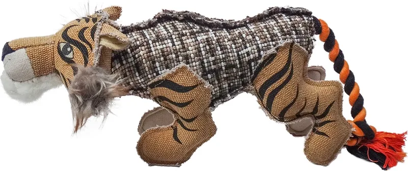 Duvoplus - Speelgoed Voor Dieren - Hond - Canvas Tijger 13x34x15cm - 1st de Duvo+ en Gemengde Kleuren – photo produit
