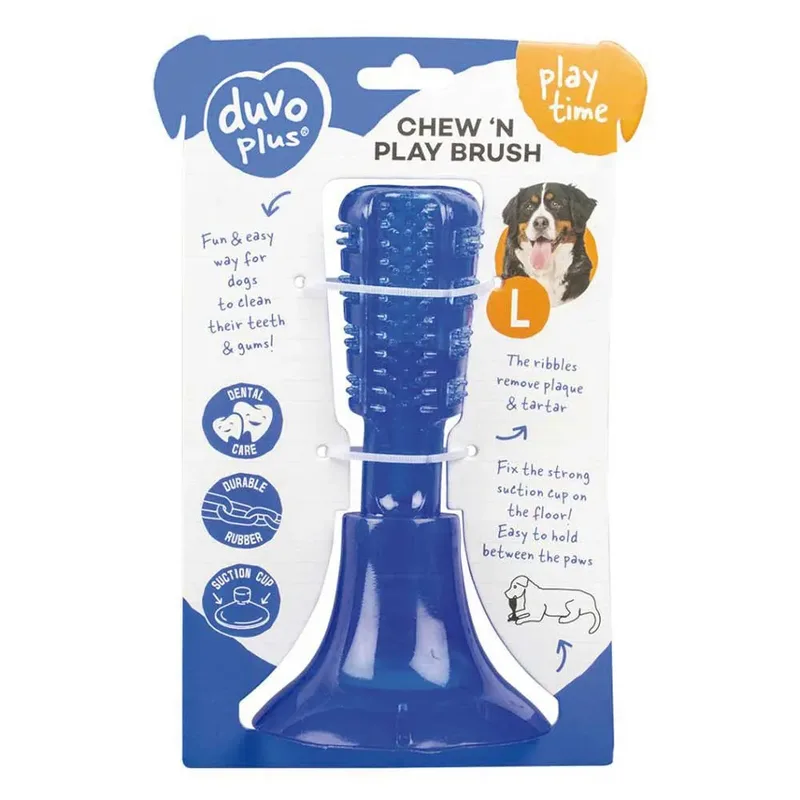 Duvoplus - Speelgoed Voor Dieren - Hond - Chew `n Play Brush Fix L - 18,5x10,3x10,3cm - 1st by Duvo+ in Blue – product photo 2 of 2