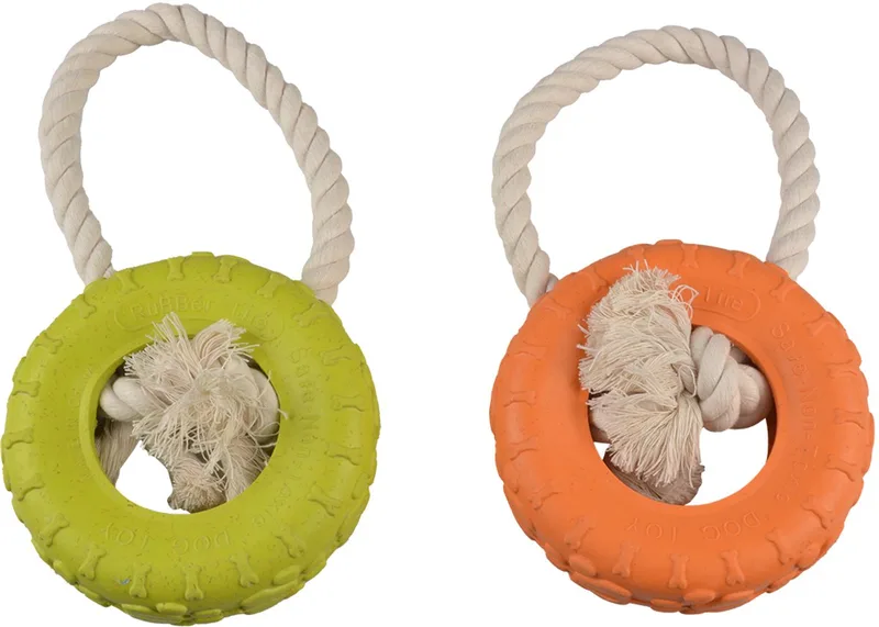 Duvoplus - Speelgoed Voor Dieren - Hond - Eco Rubber Band Bamboe/rijst + Katoen 26x14x4cm - 1st by Duvo+ in Gemengde Kleuren – product photo