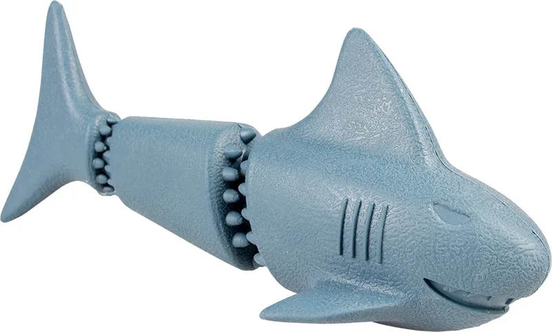 Duvoplus - Speelgoed Voor Dieren - Hond - Eco Rubber Haai Snackdispenser 18x7,6x7,5cm - 1st by Duvo+ in Blue – product photo