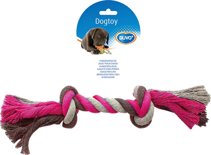 Duvoplus - Speelgoed Voor Dieren - Hond - Knoop Katoen 35cm - 1st by Duvo+ in Pink, Grey, Brown – product photo