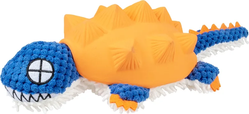 Duvoplus - Speelgoed Voor Dieren - Hond - Pluche & Latex Gordeldier 34x14x8,5cm - 1st de Duvo+ en Orange, Bleu – photo produit