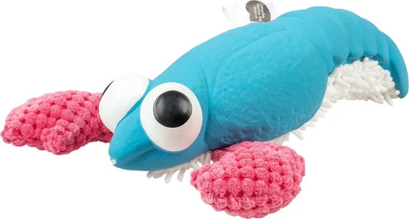 Duvoplus - Speelgoed Voor Dieren - Hond - Pluche & Latex Kreeft 24x18,5x6,5cm - 1st von Duvo+ in Blau, Rosa – Produktfoto
