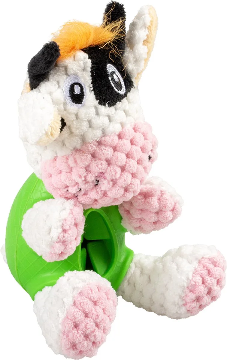 Duvoplus - Speelgoed Voor Dieren - Hond - Pluche & Rubber Koe Dispenser 14x10x10cm - 1st by Duvo+ in Multicolour – product photo