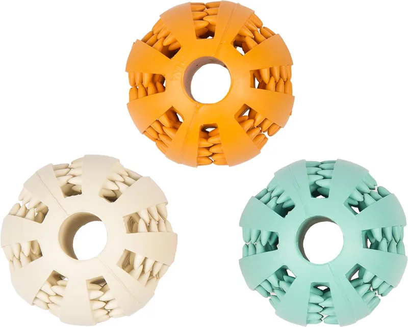Duvoplus - Speelgoed Voor Dieren - Hond - Rubber Dental Bal Met Smaak 7cm - 1st de Duvo+ en Gemengde Kleuren – photo produit