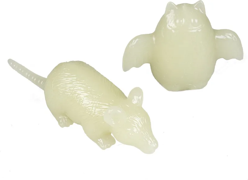 Duvoplus - Speelgoed Voor Dieren - Hond - Tpr Glow In Dark Vleermuis & Rat 10x7x4cm - 1st de Duvo+ en <> – photo produit