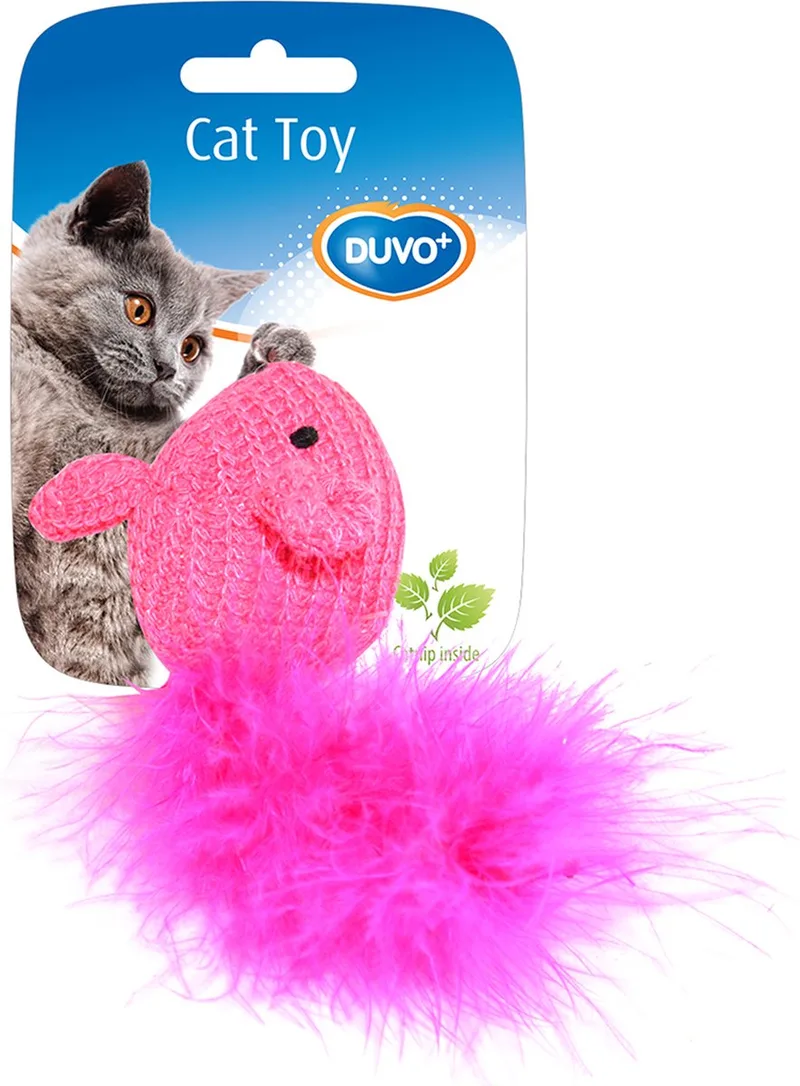 Duvoplus - Speelgoed Voor Dieren - Kat - Assortiment Muisjes Wol 10x6x4cm - 1st by Duvo+ in Blue, Pink – product photo