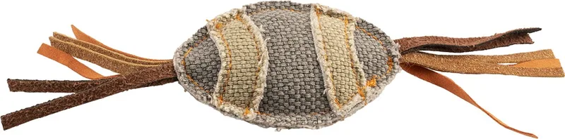 Duvoplus - Speelgoed Voor Dieren - Kat - Canvas Rugby 25x6x2,5cm - 1st de Duvo+ en Gris – photo produit