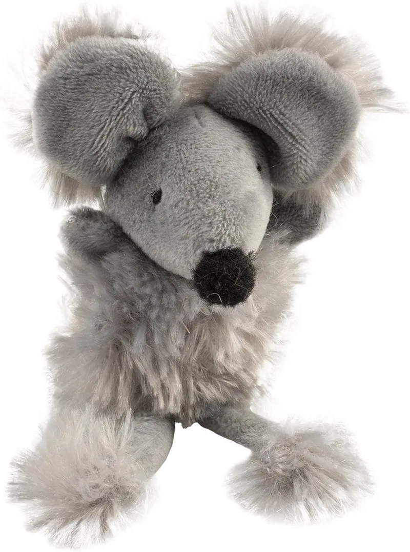 Duvoplus - Speelgoed Voor Dieren - Kat - Cushy Muis Met Grote Oren 13,5x8,5x6cm - 1st de Duvo+ en Gris – photo produit