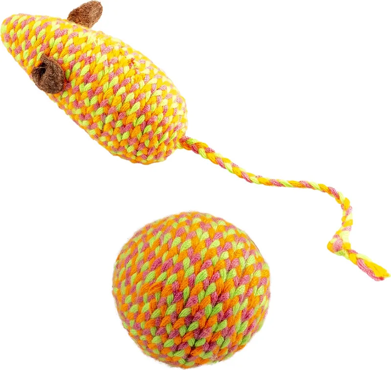 Duvoplus - Speelgoed Voor Dieren - Kat - Jolly Oranje Muis En Bal 2pc - 17,5x3,5x4,5cm Oranje - 2st von Duvo+ in Orange – Produktfoto