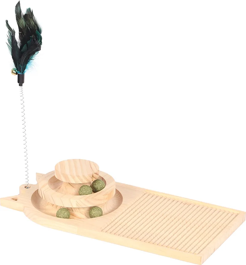 Duvoplus - Speelgoed Voor Dieren - Kat - Play ’n Scratch Cat Toy 40x19x8cm - 1st by Duvo+ in Brown – product photo