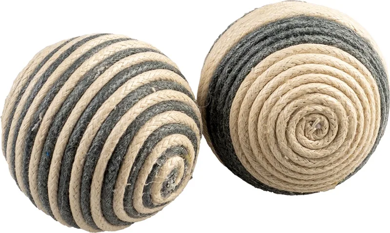 Duvoplus - Speelgoed Voor Dieren - Kat - Rope Ballen 2pc - 4x4x4cm - 2st by Duvo+ in Grey – product photo 1 of 2