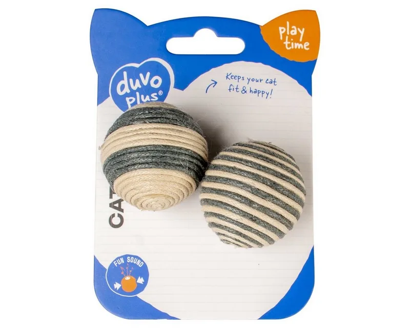 Duvoplus - Speelgoed Voor Dieren - Kat - Rope Ballen 2pc - 4x4x4cm - 2st by Duvo+ in Grey – product photo 2 of 2