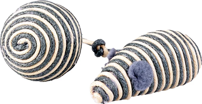 Duvoplus - Speelgoed Voor Dieren - Kat - Rope Muis & Bal 2pc - 17,5x3,5x2,5cm - 2st von Duvo+ in Grau – Produktfoto