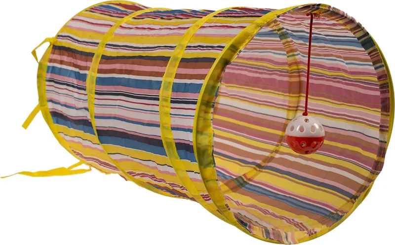 Duvoplus - Speelgoed Voor Dieren - Kat - Speeltunnel 55cm - 1st de Duvo+ en Jaune – photo produit