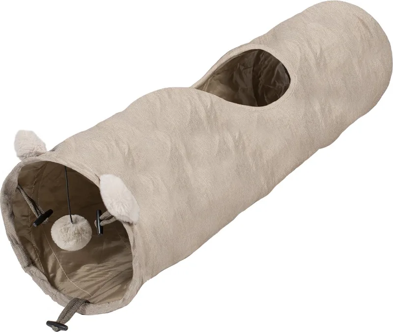 Duvoplus - Speelgoed Voor Dieren - Kat - Speeltunnel Cozette 25x25x90cm - 1st by Duvo+ in Beige – product photo