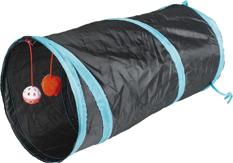 Duvoplus - Speelgoed Voor Dieren - Kat - Speeltunnel Mini 50x25cm - 1st by Duvo+ in Blue, Black – product photo