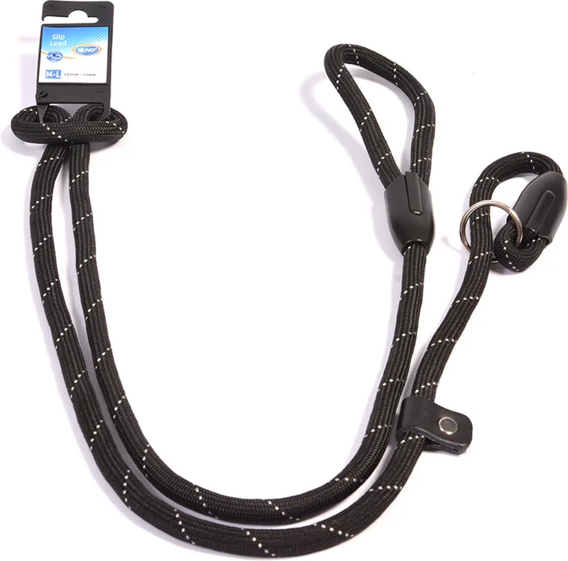 Duvoplus - Uitlaatriem Voor Dieren - Hond - Dressuur Sliplijn S - 183cm/10mm - 1st de Duvo+ en Noir – photo produit