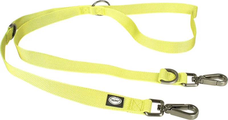 Duvoplus - Uitlaatriem Voor Dieren - Hond - Explor North Duo Leiband Nylon Xxl 200cm/25mm - 1st de Duvo+ en Neon Geel – photo produit