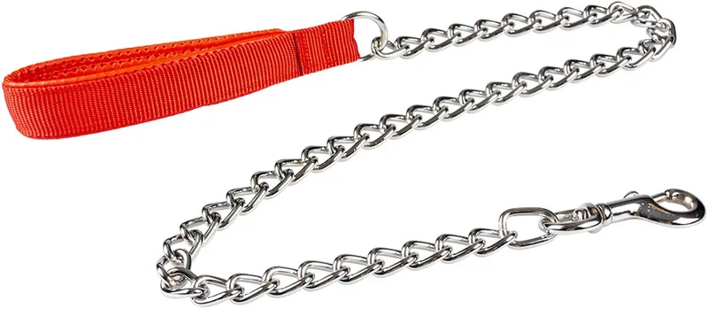 Duvoplus - Uitlaatriem Voor Dieren - Hond - Kettinglijn Gevoerd Handvat 100cm/4mm - 1st de Duvo+ en Rouge – photo produit