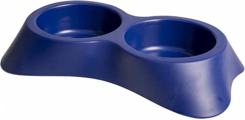 Duvoplus - Voerbak - Hond - Eetpot Nuvola Doppia 1 16x25x4,5cm/200ml - 1st von Duvo+ in Night Blue – Produktfoto