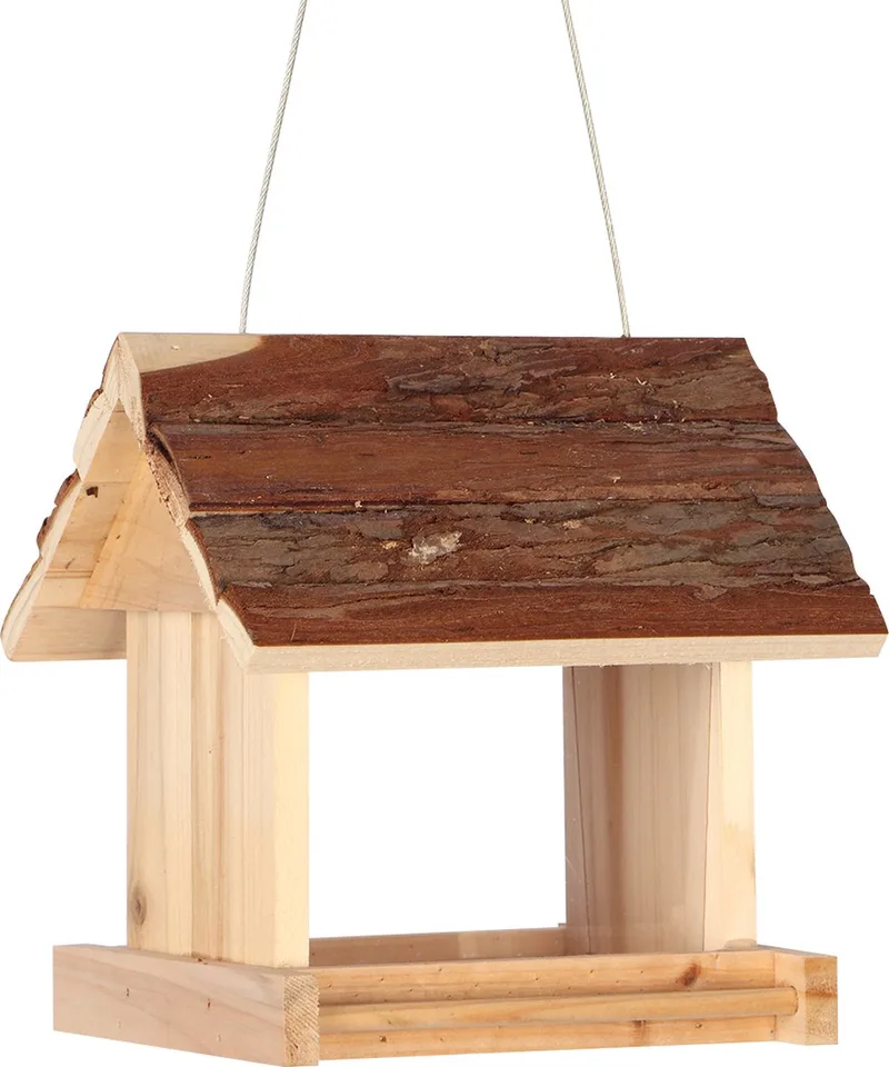 Duvoplus - Voersilo - Vogel - Tuinvogels Voederhuis Schorshout Texas 17x19x18,5cm - 1st de Duvo+ en Marron – photo produit
