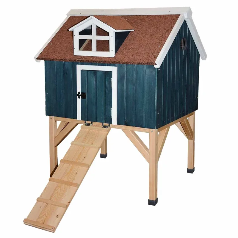 duvoplus Woodland Design Norwegian House - Houten Kippenhok - FSC Hout - 78x76x102,5cm von Duvo+ in Blau – Produktfoto
