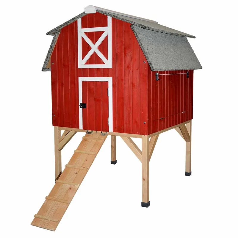 duvoplus - Woodland Design - Red Barn - Houten Kippenhok - FSC Hout - 92x95,5x130cm by Duvo+ in Red – product photo