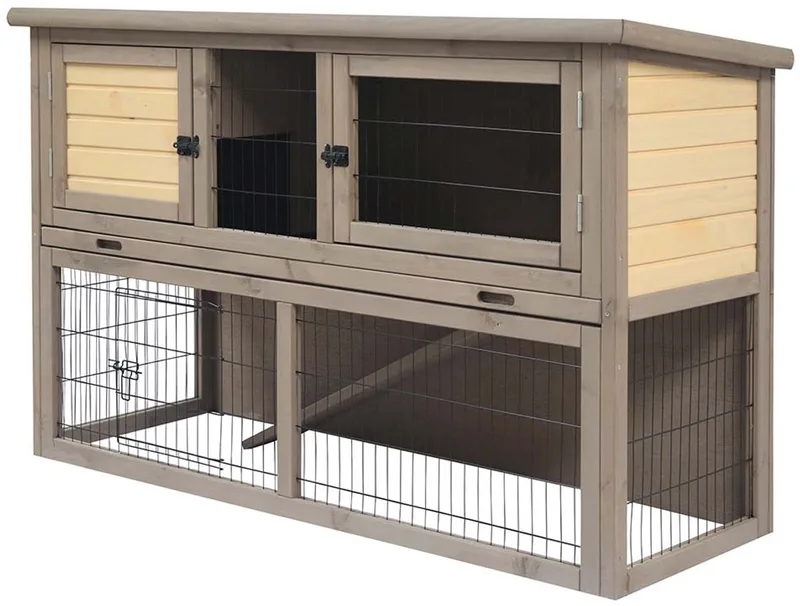 duvoplus Woodland konijnenhok Bel-Étage Country FSC 136.5x50x85cm by Duvo+ in Grey, Beige – product photo