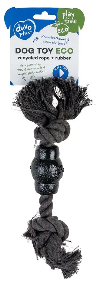 Eco Touw met 2 Knopen & Rubber Kegel, Zwart von Duvo+ – Produktfoto 1 von 2