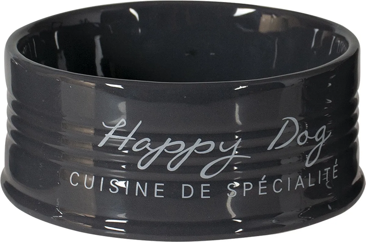 Eetkom stone happy dog Ø10,5 by Duvo+ in Anthracite – product photo