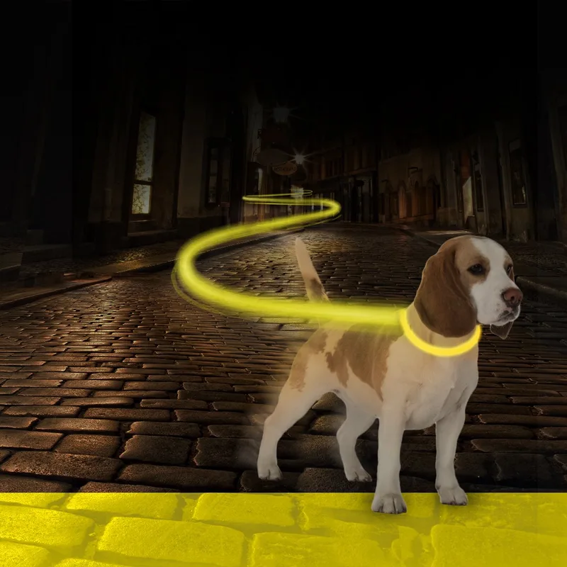 Flash light halsband 45 cm de Duvo+ en Jaune – photo produit